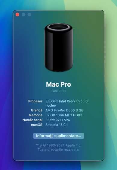 Mac Pro 6.1 *500 Gb. SSD*  , Video 3Gb. AMD FirePro D500