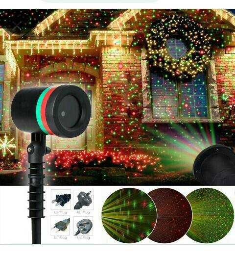 Водозащитен Лазерен коледен прожектор с точки с 1 г. Гаранция