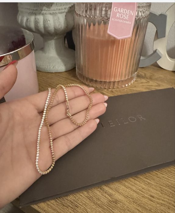 Colier tennis Teilor aur galben 14 k: 6.54 gramaj total