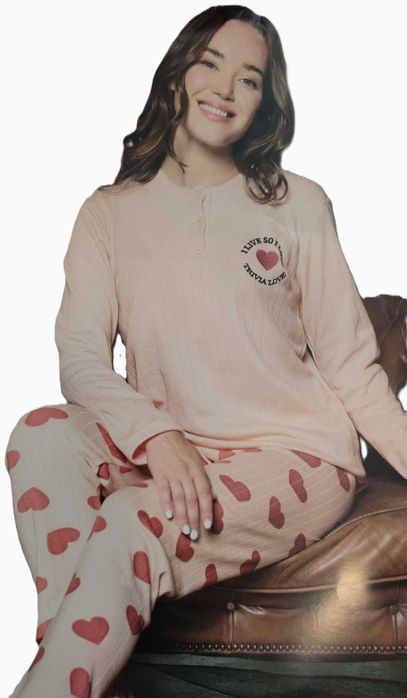 Памучна дамска пижама