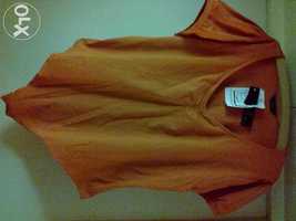 Bluza bumbac rosu-portocalie noua nr. 56 58