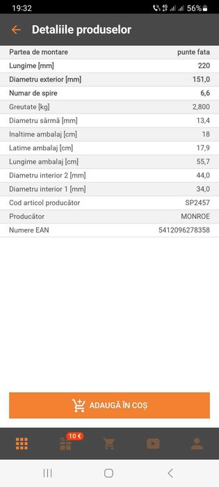 Arcuri punte Fața  FORD Focus Mk1 motor 1,8 tdci an 2004 marca MONROE