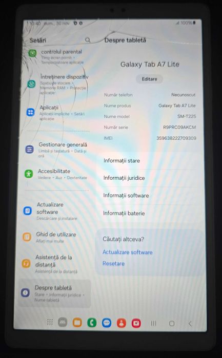 Tableta Samsung Tab A7 Lite LTE (4G) - Ideală Waze/Uber - Android 14