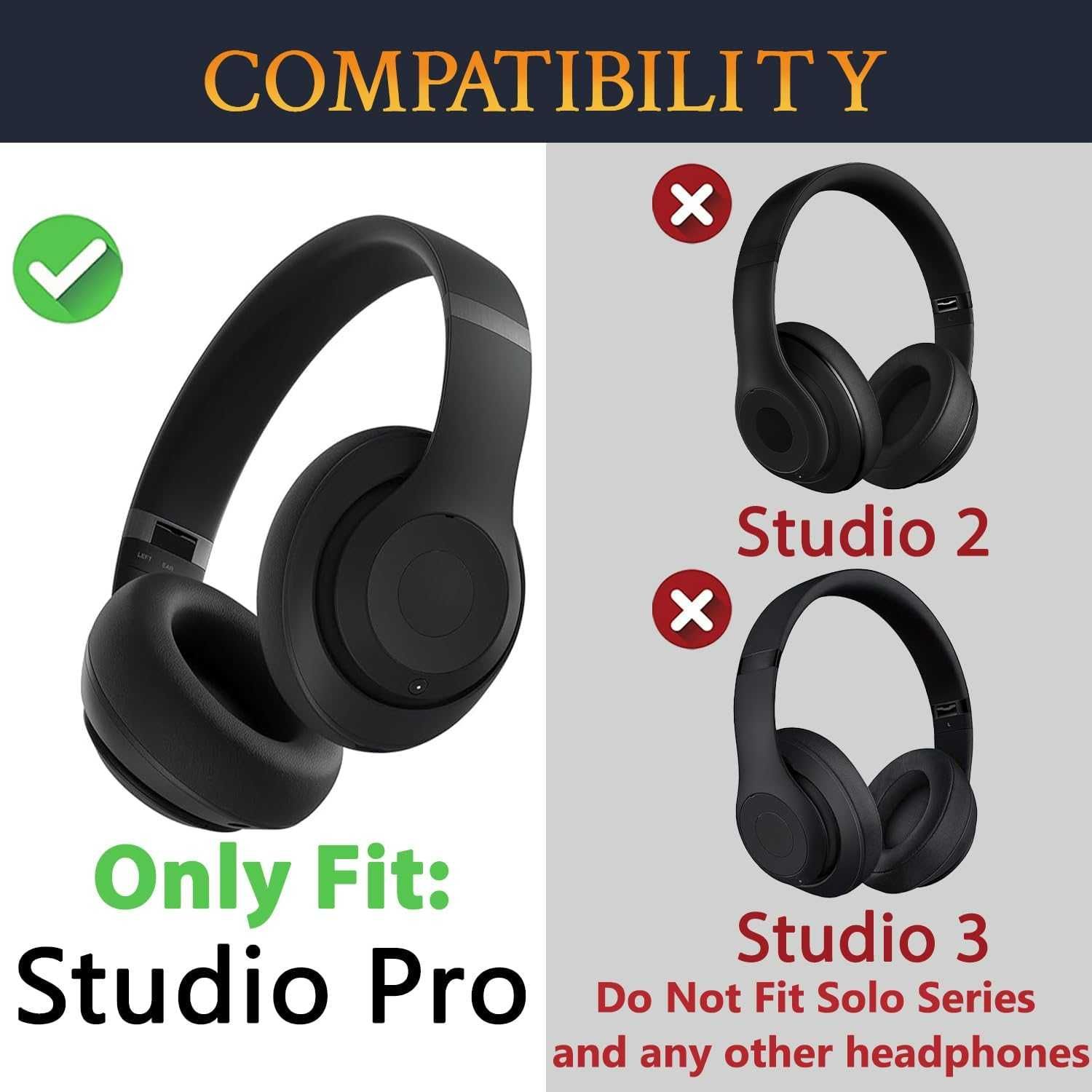 SOULWIT Охлаждащи гел резервни възглавнички за Beats Studio Pro