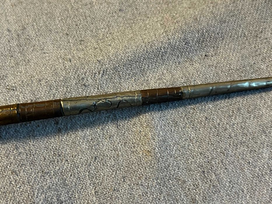 Pipa metalica veche orientala lucrata manual decor gravat colectie rar