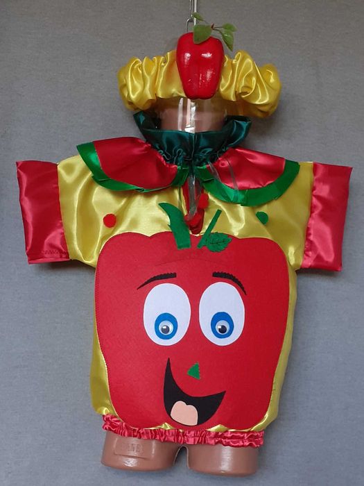 Costum Ardei gras rosu pentru copii,varste cuprinse intr 3 si 13 ani