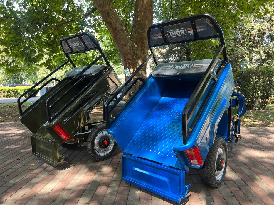 Triciclu electric Thor City Eco Blue Sky/Green Army Agramix