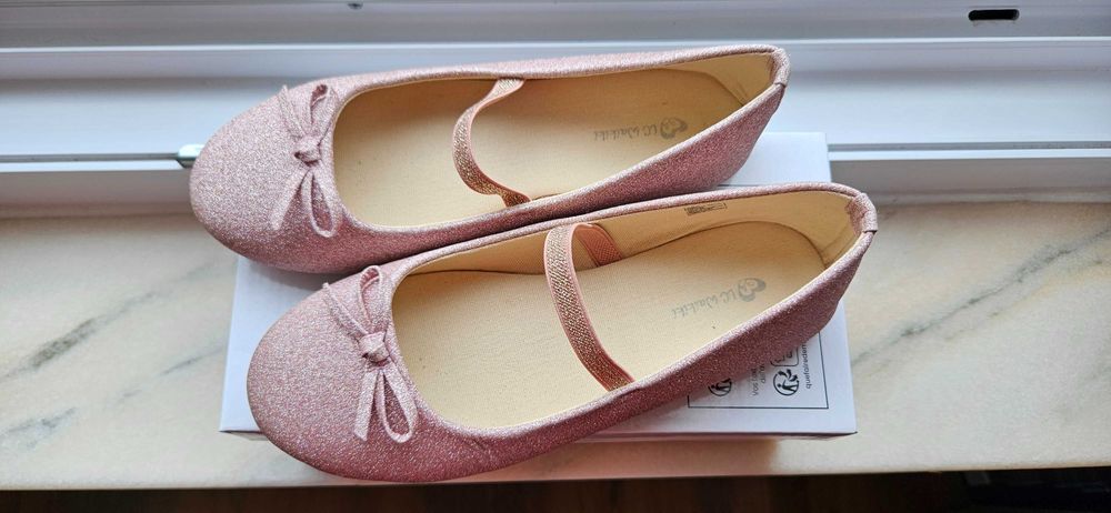 Balerini roz cu fundiță pentru fete - LC Waikiki