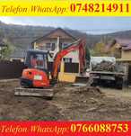 Utilaje constructii: miniexcavator Kubota 3.7t, dotat cu picon si cupe