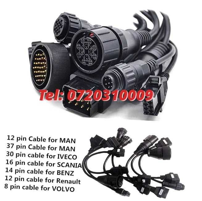 Kit Set 8 Cabluri Adaptoare Obd2 Autocom Delphi Camioane