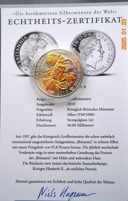 Moneda Argint 1oz Britannia 2010