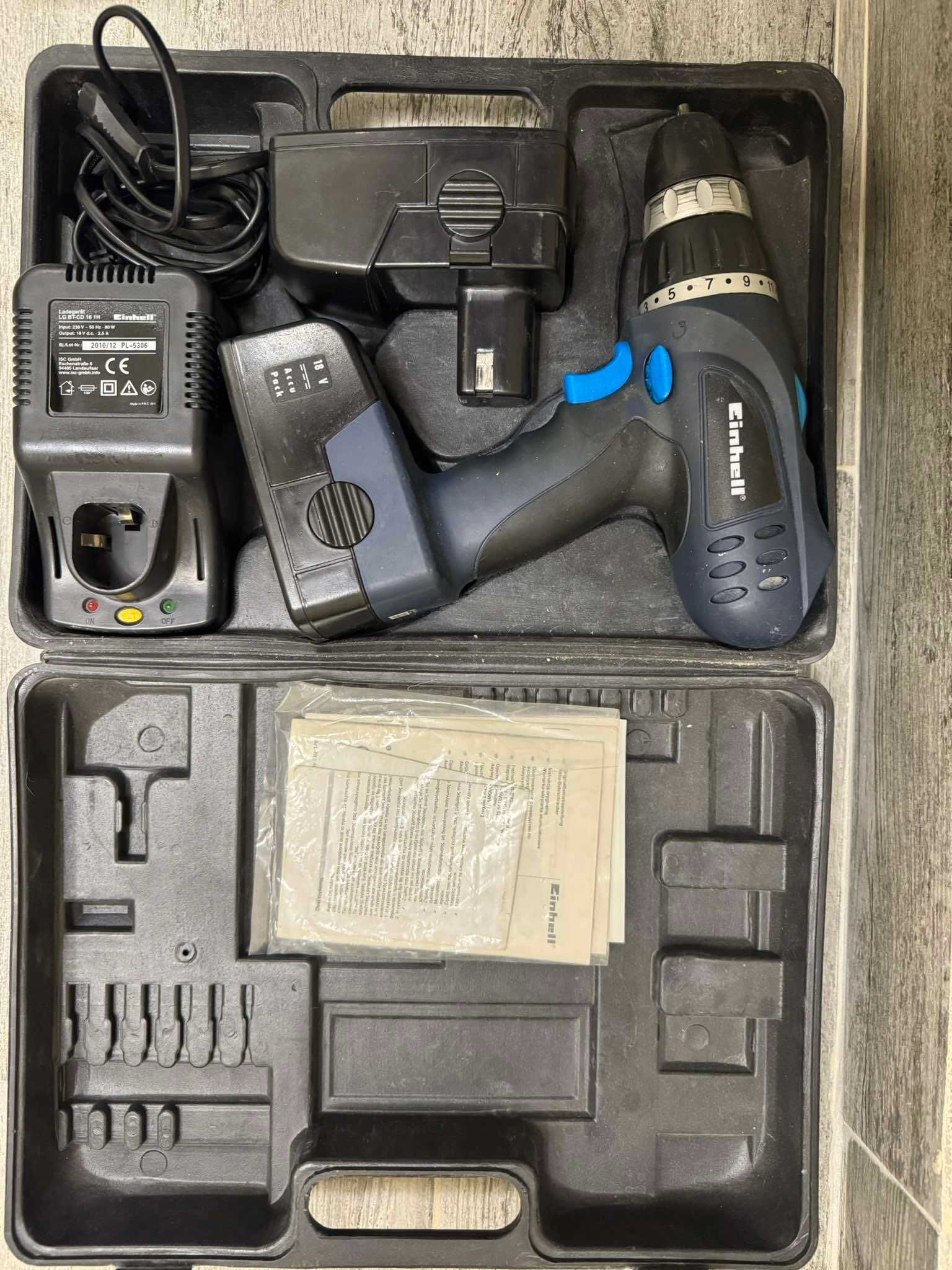Aкумулаторен винтоверт Einhell BT-CD 18 2B, 2 батерии, зарядно и кутия