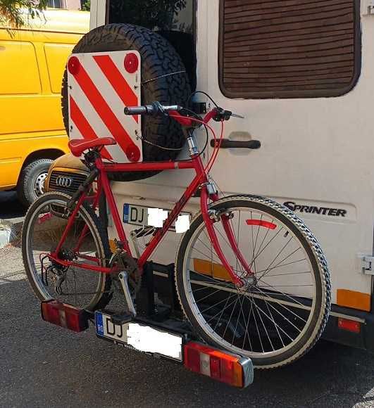 Suport pentru transport 2 biciclete sistem montare pentru cârlig