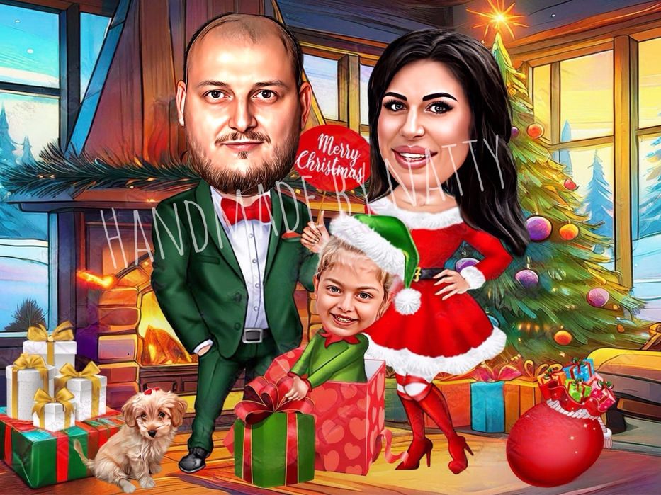 Карикатура А3 формат с рамка