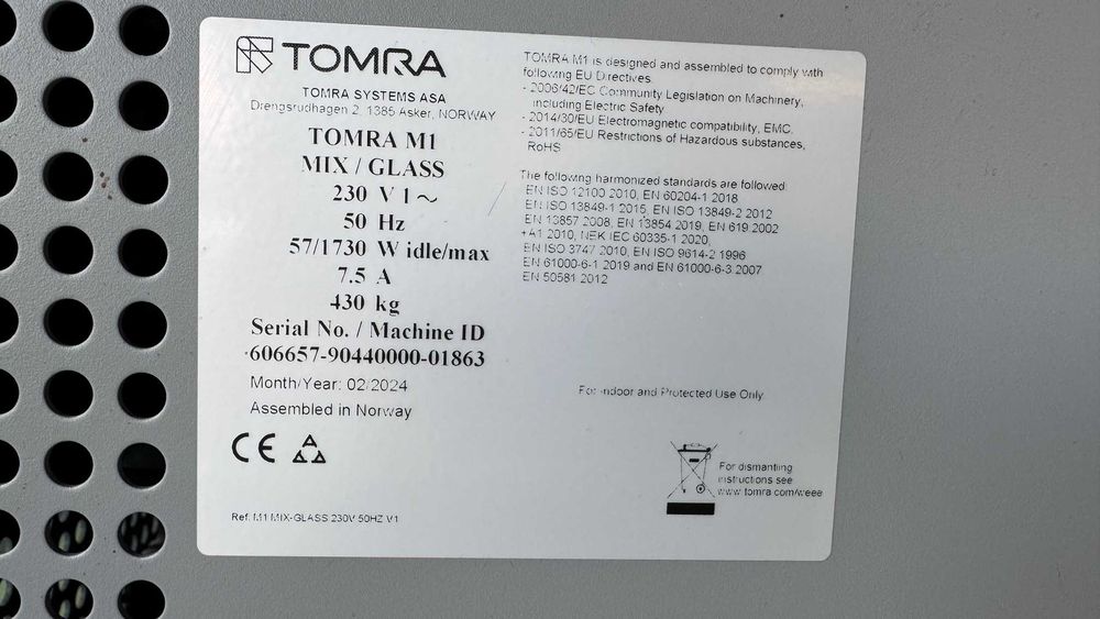 Aparat reciclare RVM - SGR Tomra M1