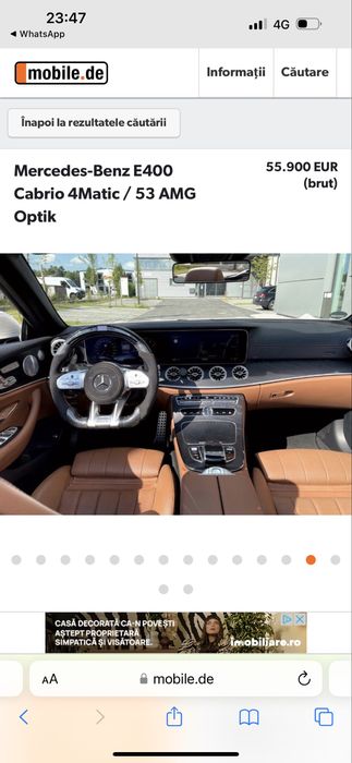 Mercedes Benz E400 Cabrio AMG Optik 4Matik