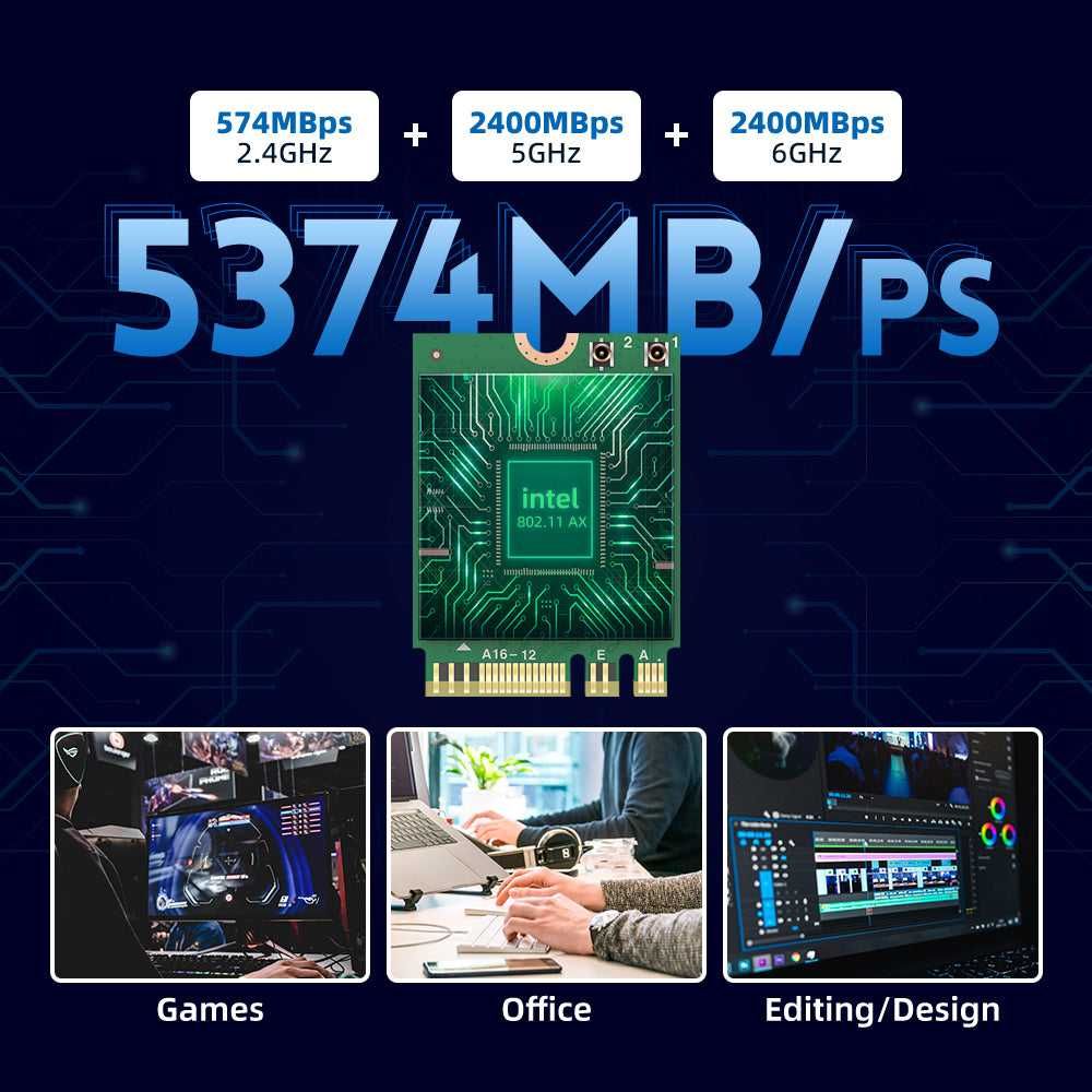 PCIE M.2 wifi Intel AX210 Wi-Fi 6E + Bluetooth 5.3 ПК и ноутбуков и др