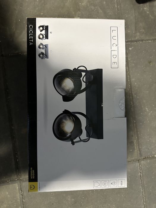 Corp iluminat 2 surse Lucide Cicleta 35W, Otel, Negru