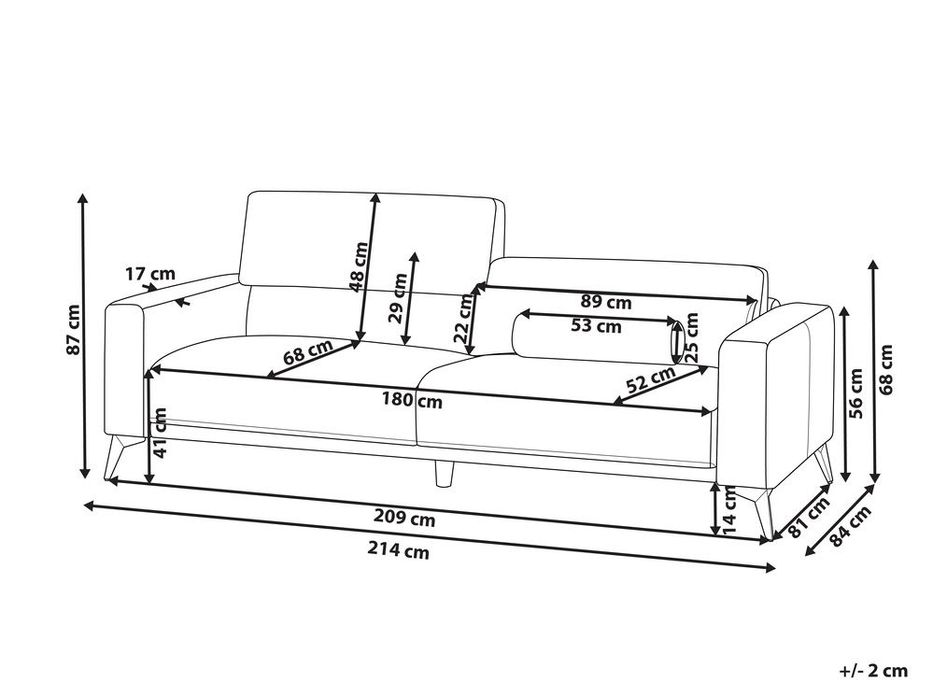 PROMOTIE! Canapea fixă "ANGE", 3 locuri, piele ecologică