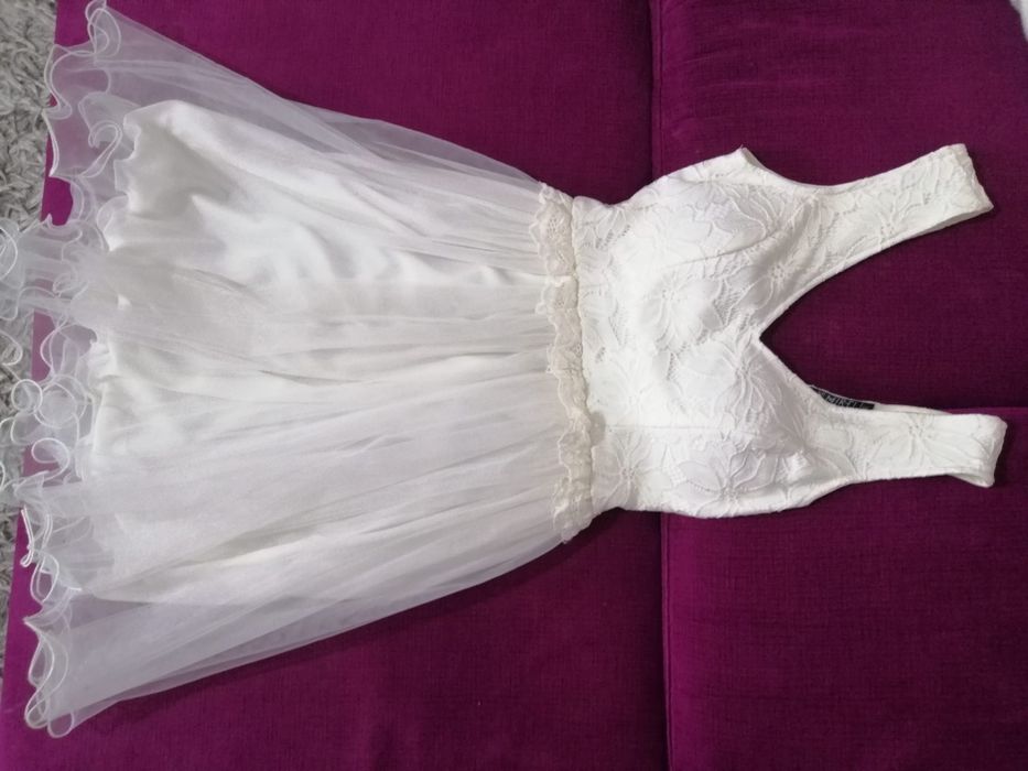 Rochie cununie civila/religioasa,alb ivoire