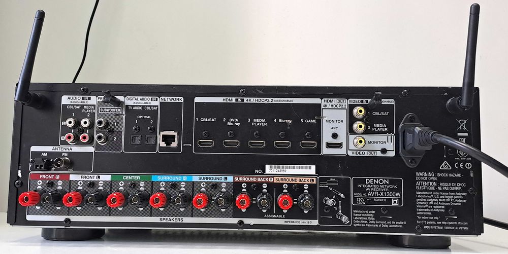 Muzica Denon AVR X 1300 W 7x 145W dolby atmos 4K wifi filme muzica