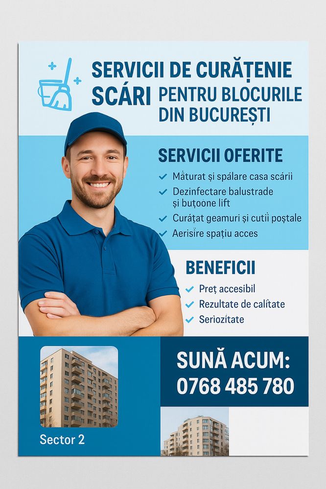 Curatenie si dezinfectare scari de Bloc