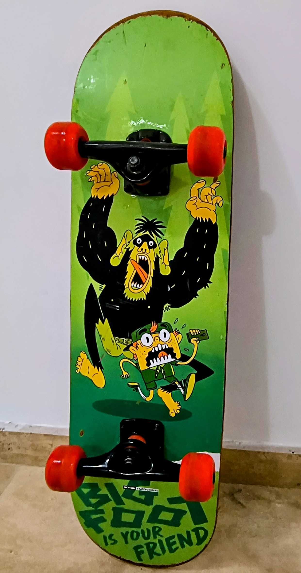 Скейтборд Big Foot, 71,5 x 20 см, ABEC-3, дърво, зелен