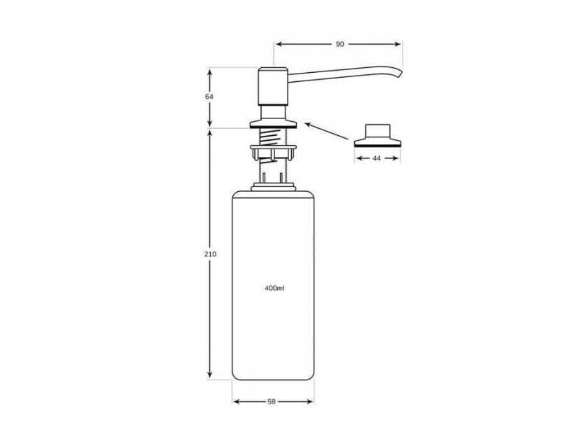Черен Класически Дозатор за течности (Диспенсър) - 400мл