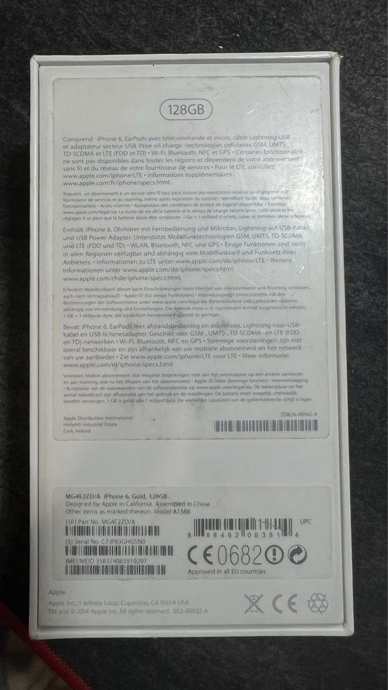 Iphone 6, Gold 128gb
