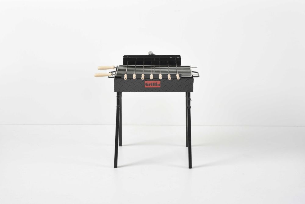 Gratar carbune, cu 7 frigarui, rotiserie automata,si grill traditional