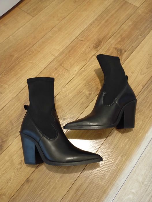 Елегантни боти еко кожа Манго черни