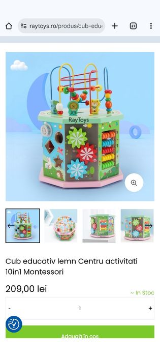 Cub educativ din lemn 10 în 1