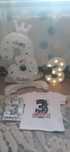 Set 3 ani, balon, tricou, cifra 3 din lemn cu leduri