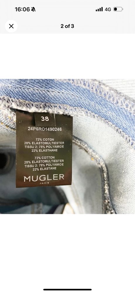Blugi mugler autentici noi cu eticheta
