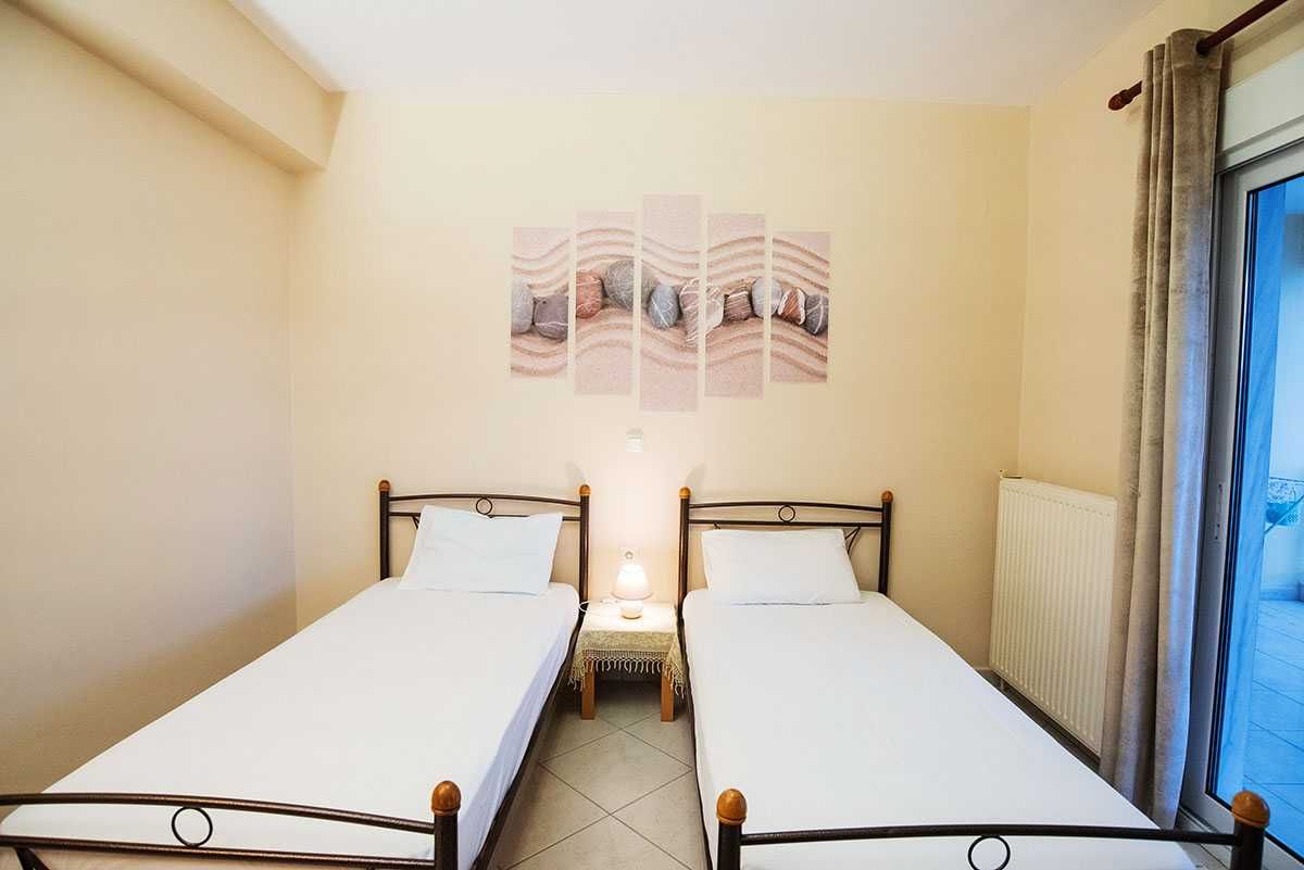 Апартамент Съншайн, 2 спални, 150м от плажа, центъра на Керамоти