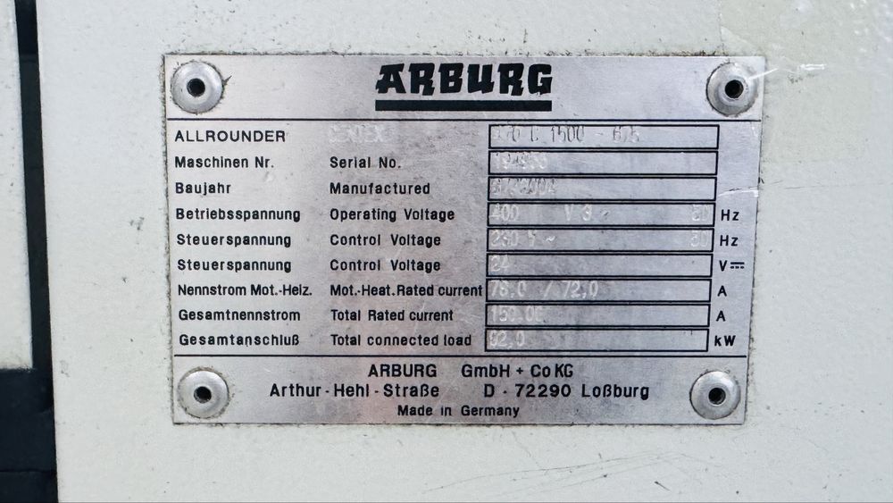Шприц машина Arburg 470 C 1500 675