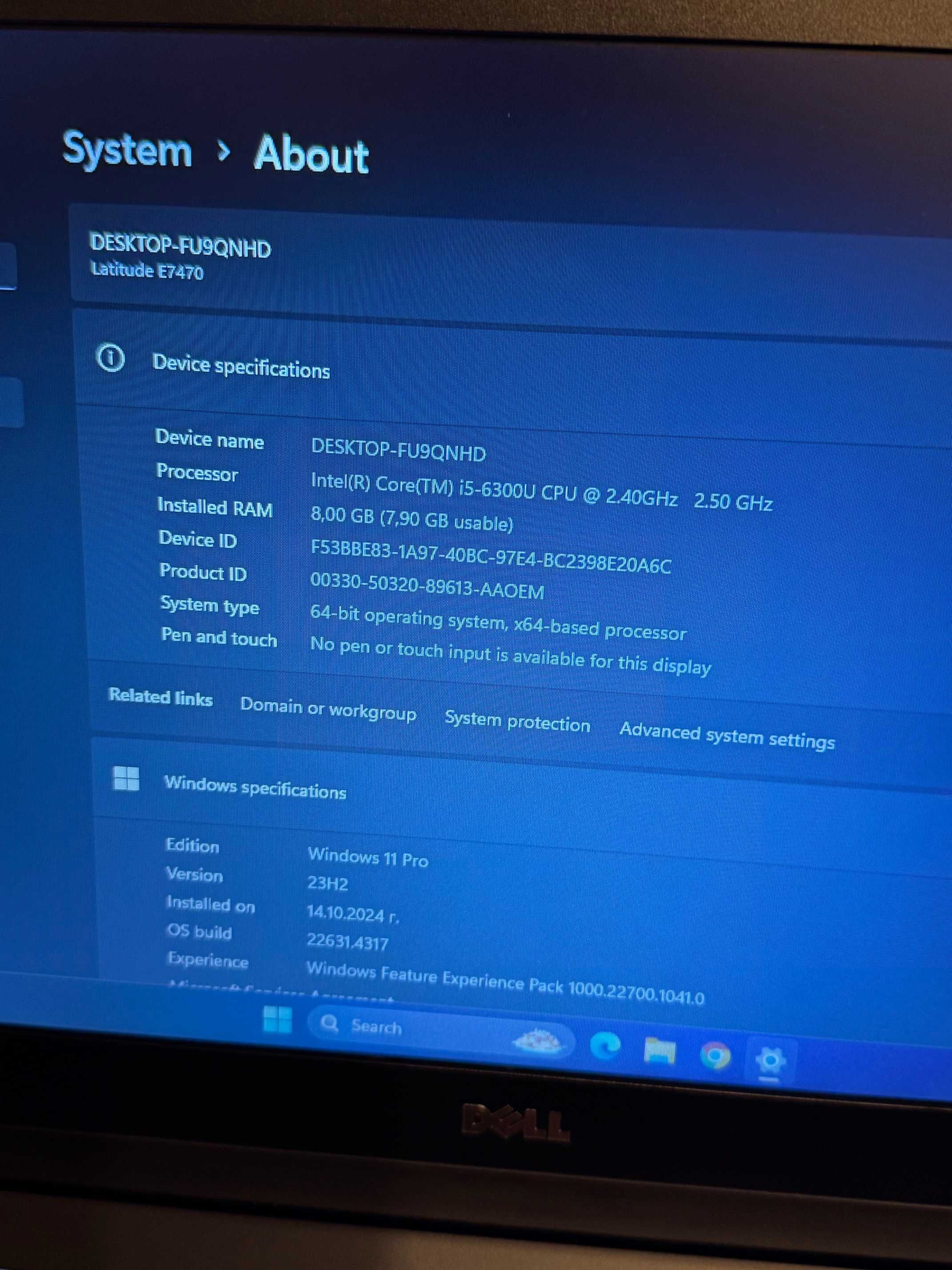 Dell Latitude E7470 отличен I5/8RAM/256SSD