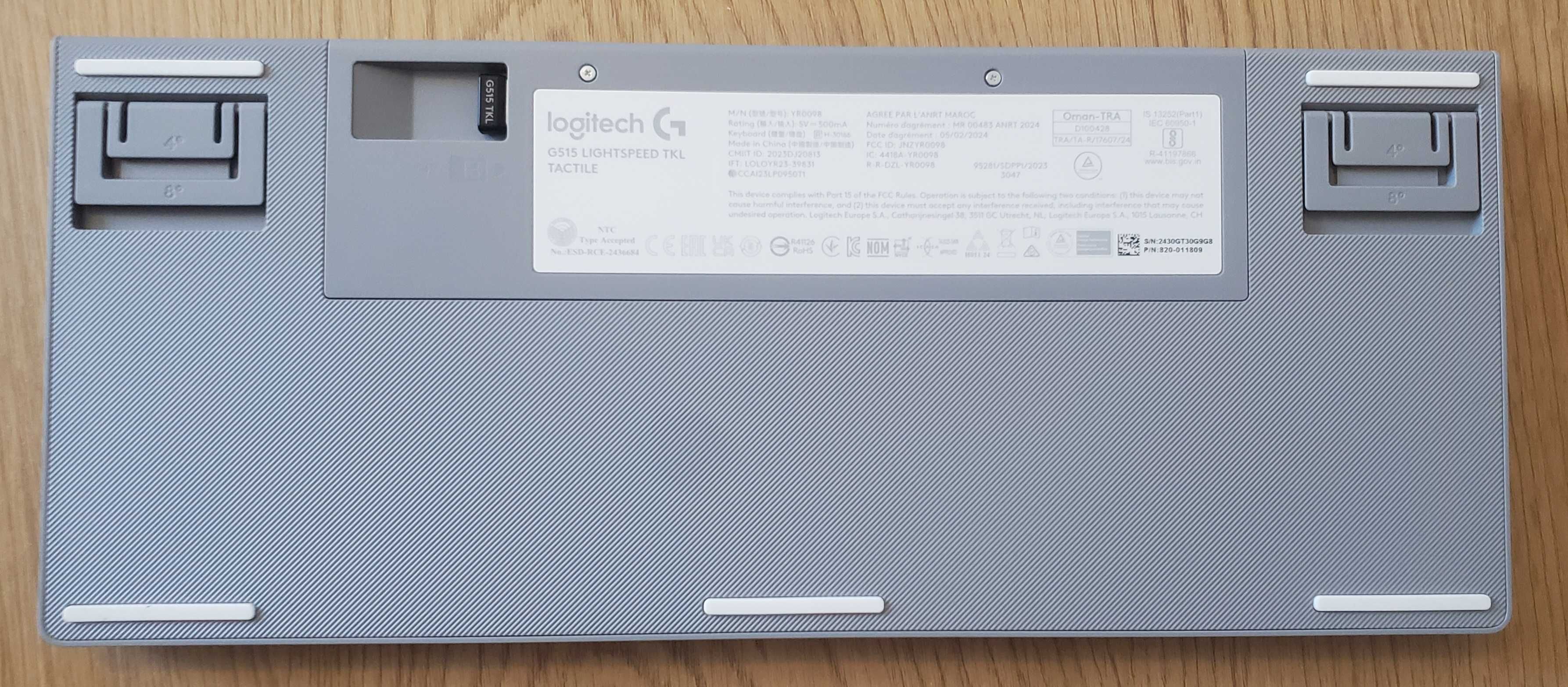 Клавиатура: Logitech G515 Lightspeed TKL, Wireless Tactile - Бяла