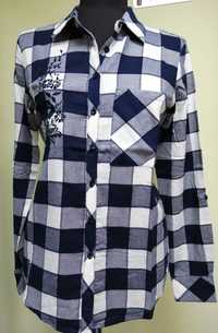 Дамска памучна риза каре