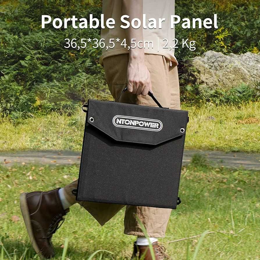 NTONPOWER Solar Panel Foldable 60 W, Monocrystalline Solar Panel