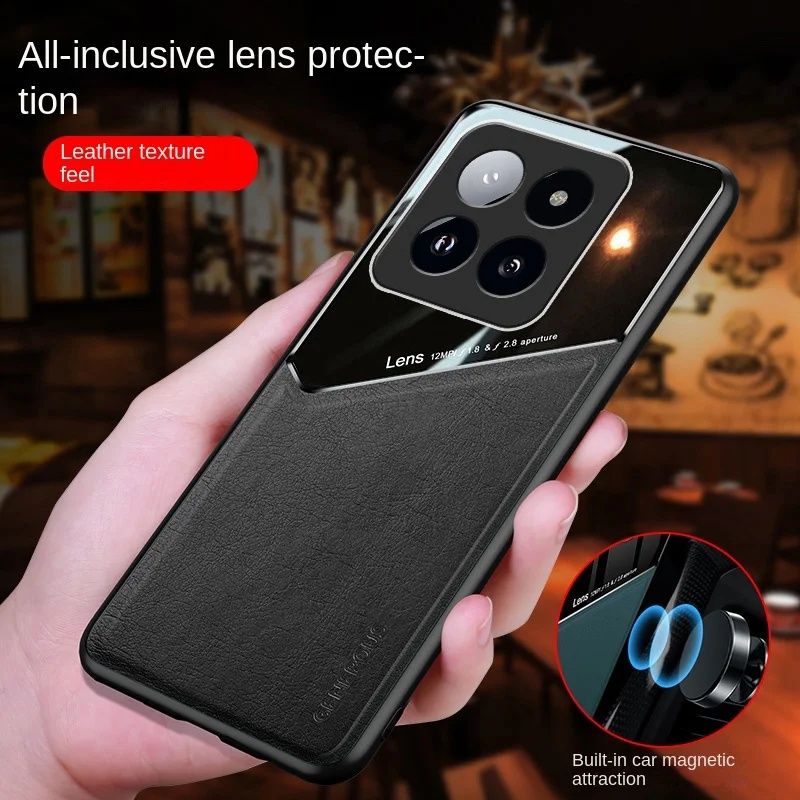 Xiaomi 15 / 14T Pro / GENEROUS Кожен кейс гръб с магнит
