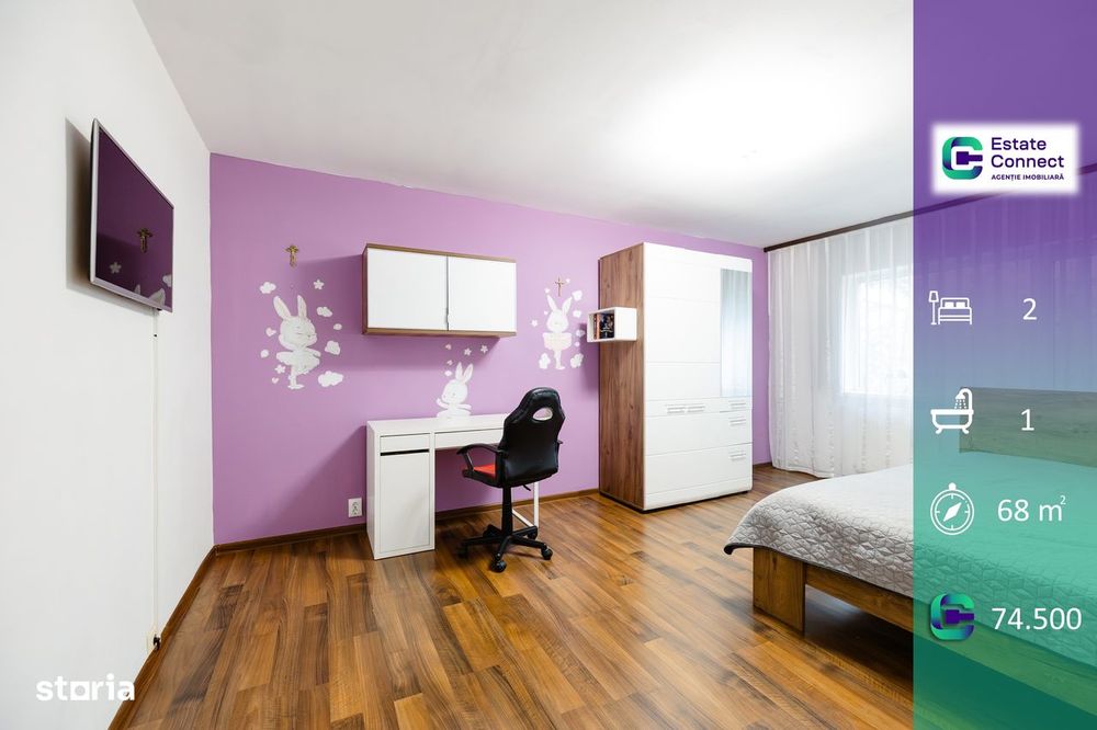 Apartament 2 camere decomandat, centrala, etaj 3 - Alfa