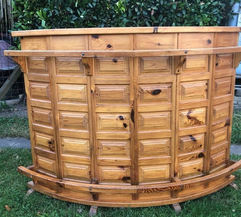 Bar Rustic Terasa/Foișor cu 4 Scaune - Lemn Masiv - Mobila Germania