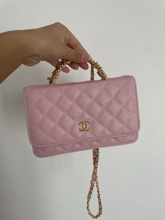 Сумка розовый, под шанель, кросс боди