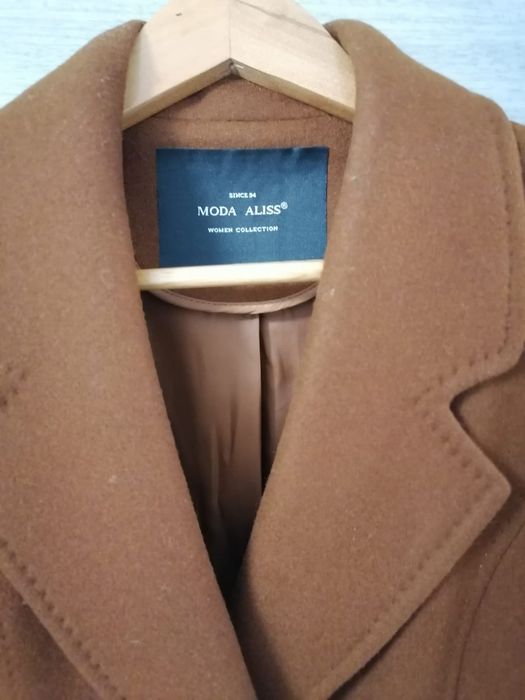 Palton dama Moda Aliss, mărimea 38, culoare Maro