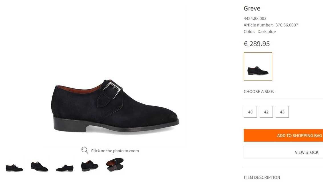 Pantofi de lux 42 42.5 43 monk GREVE NOI lucrati manual piele naturala