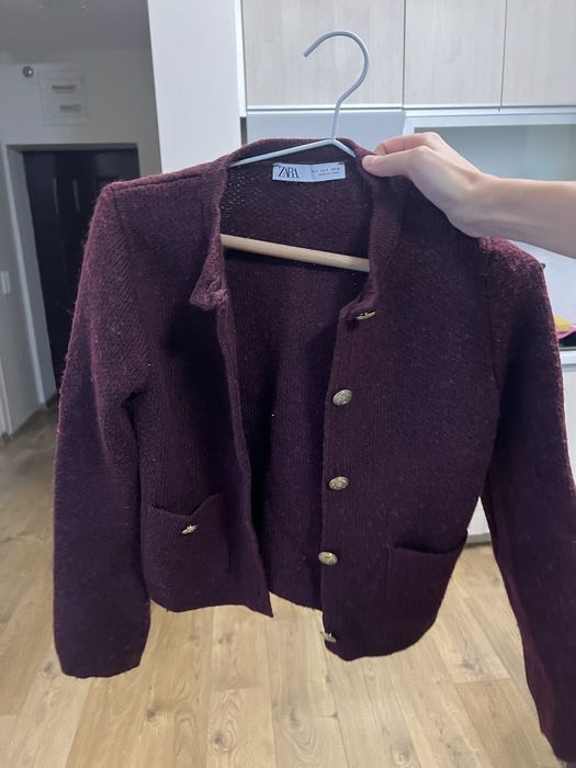 Жилетка Zara в цвят бордо, S