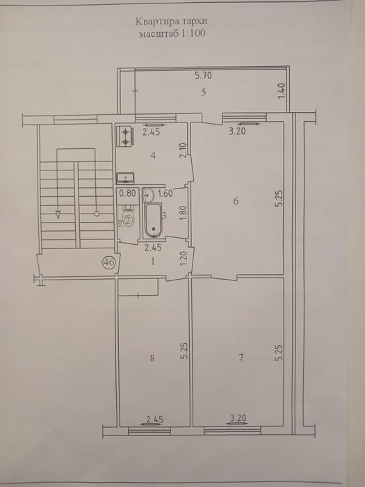 3-х ком квартира массив Феруза