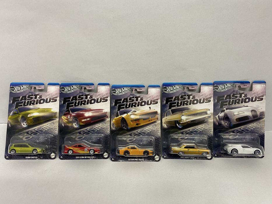 HOT WHEELS silver lot 5 mchete auto Fast and Furious scara 1:64