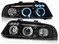 Far faruri Audi A4 B5 ANGEL EYES (1999 - 2000) look negru cu lupa NOU